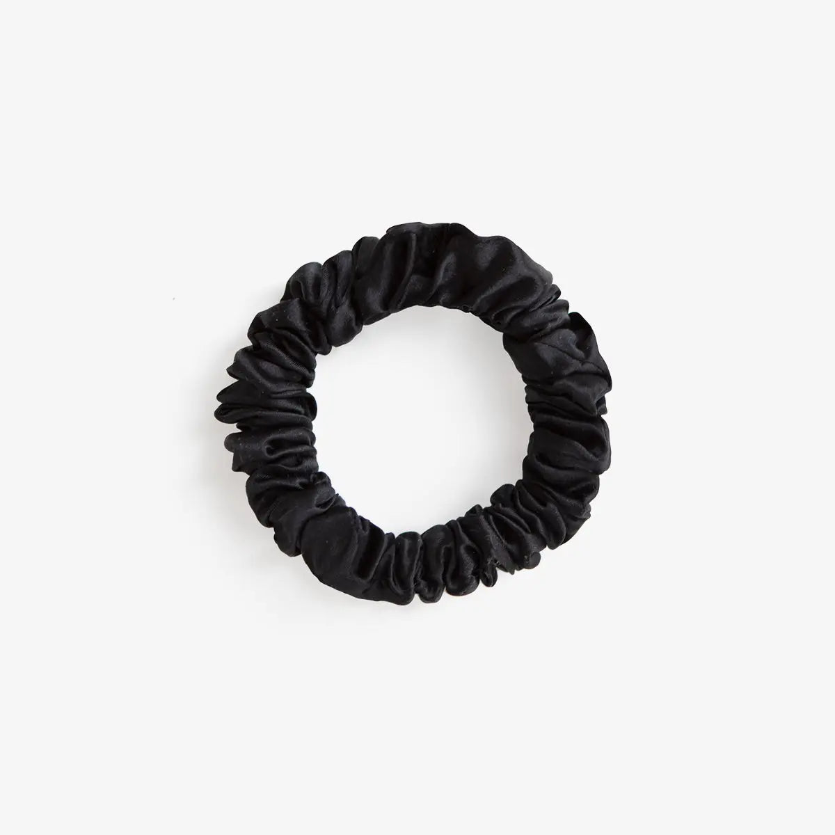 Black Silk Scrunchie - Midi - SilkSleek