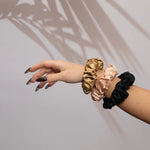 Silk Scrunchie Set - Black, Gold, Rose Gold - SilkSleek