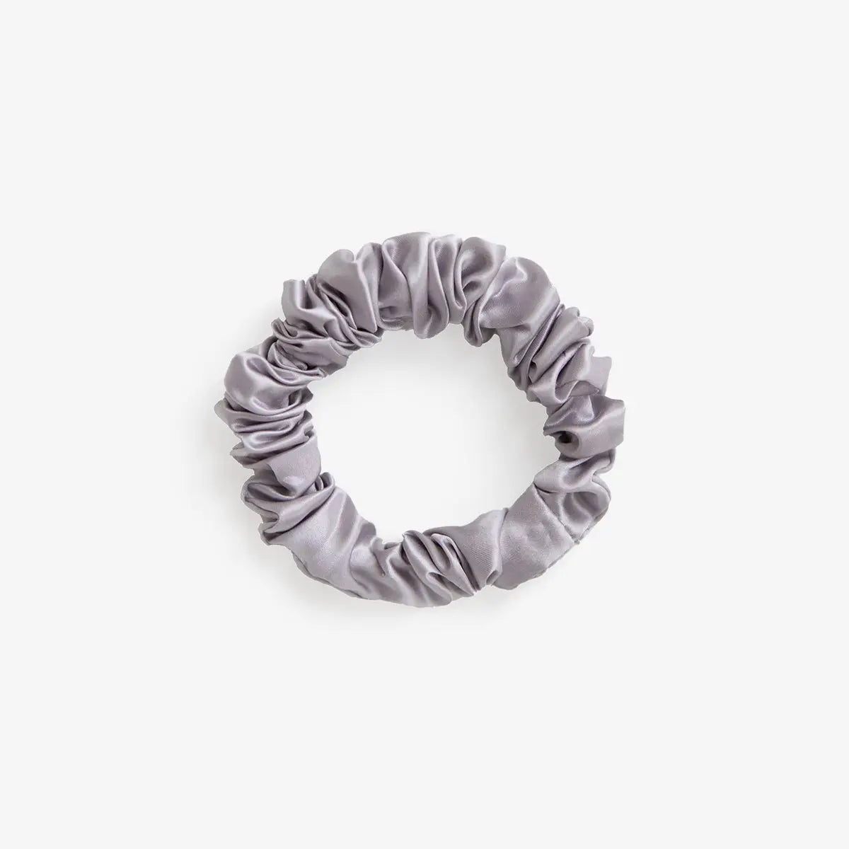 Silver Silk Scrunchie - Midi - SilkSleek