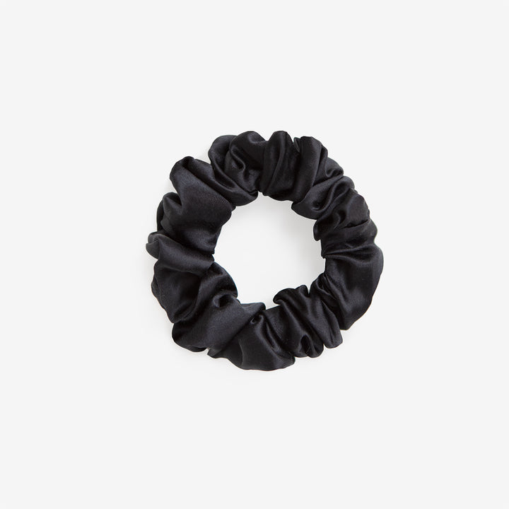 Black Silk Scrunchie - Large