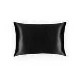 Luxurious black silk pillowcase by SilkSleek for a smooth and comfortable sleeping experience