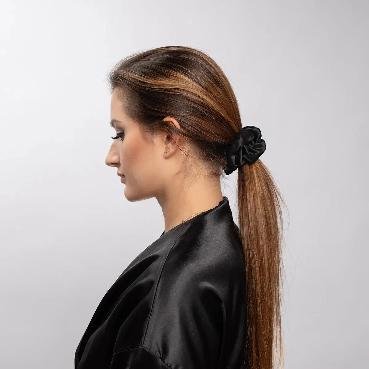 Black Silk Scrunchie 