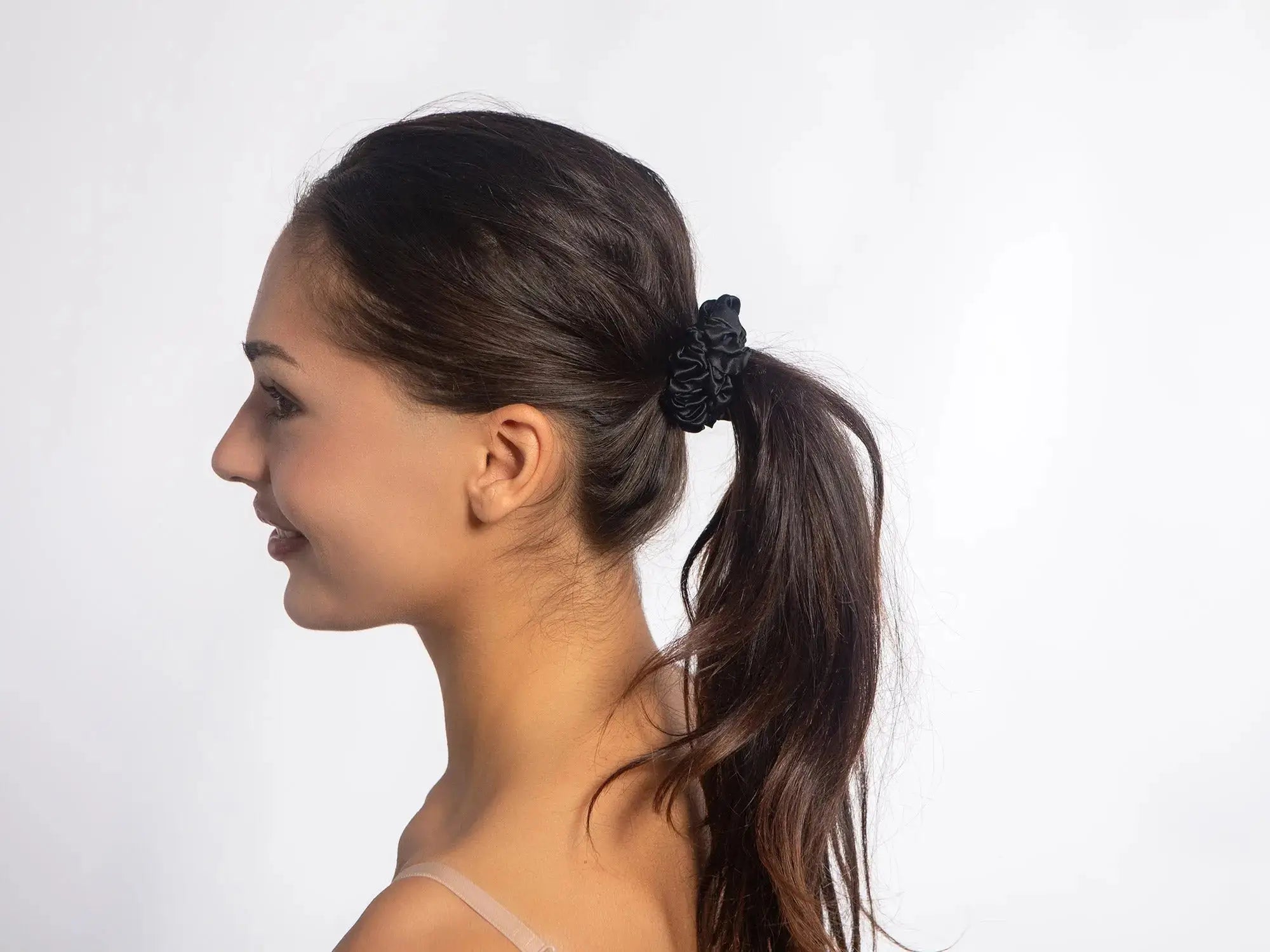 Black Silk Scrunchie - Midi SilkSleek