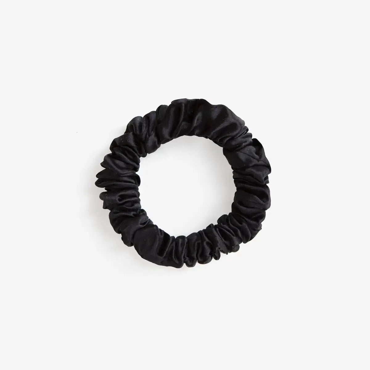 Black Silk Scrunchie - Midi - SilkSleek