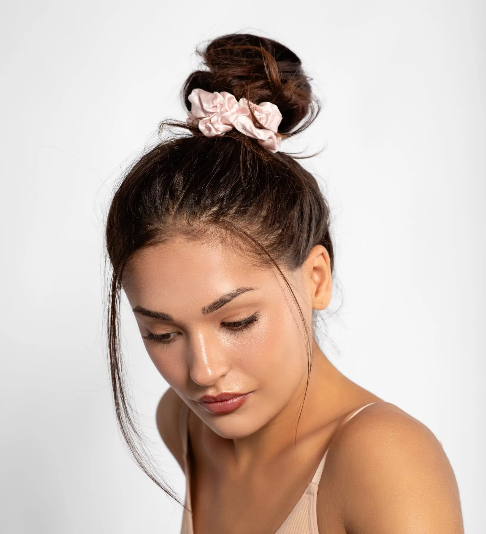 Barley Blush Silk Scrunchie - Large - SilkSleek