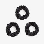 Large Silk Scrunchie Set - Black - SilkSleek