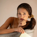 Large Silk Scrunchie Set - Black, Gold, Silver - SilkSleek