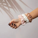 Silk Scrunchie Set - Rose Gold, Blush Pink, Pearl White - SilkSleek