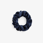 Navy Blue Silk Scrunchie - Large - SilkSleek