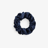 Navy Blue Silk Scrunchie - Large - SilkSleek