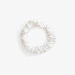 Pearl White Silk Scrunchie - Midi - SilkSleek