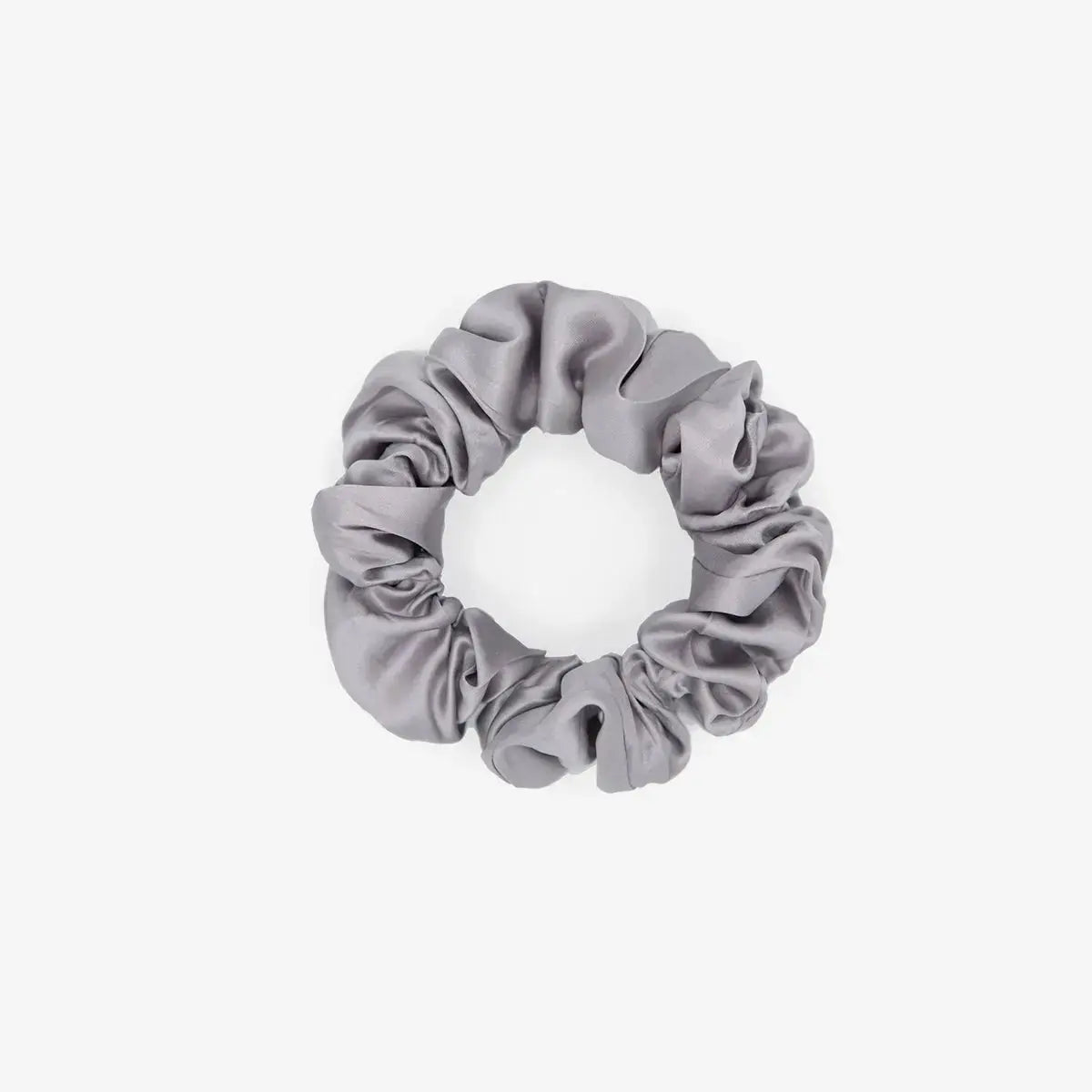 Silver Silk Scrunchie - Large - SilkSleek