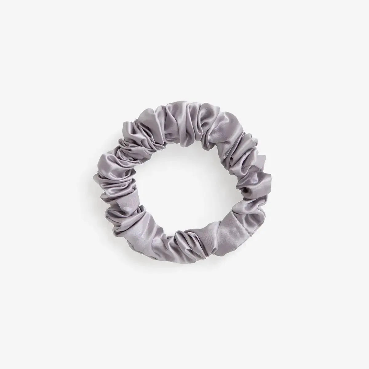 Silver Silk Scrunchie - Midi - SilkSleek