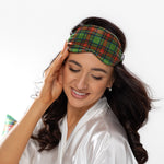 Tartan Green Plaid Silk Eye Mask 