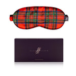 Tartan Silk Eye Mask in Red with Gift Box 