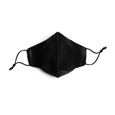Pure Mulberry SILK Face Mask With Nose Wire - Black - SilkSleek