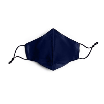 Pure Mulberry SILK Face Mask With Nose Wire -  Navy Blue - SilkSleek