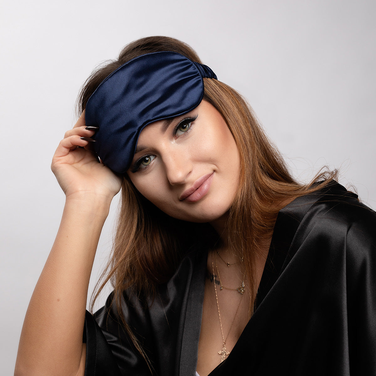 Navy Silk Sleep Mask
