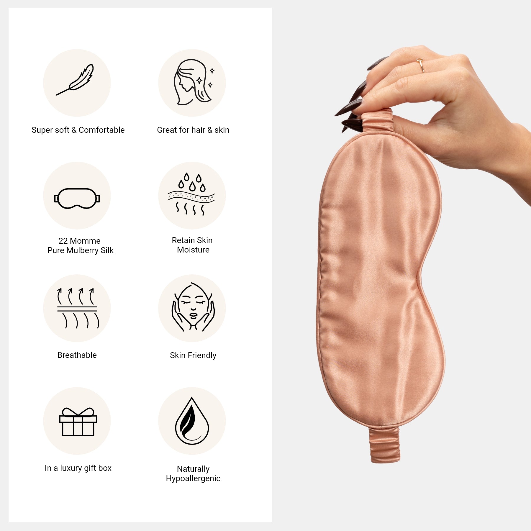 Rose Gold Silk Sleep Mask