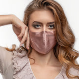 Pure Mulberry SILK Face Mask With Nose Wire -  Dusty Pink - SilkSleek