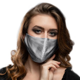 Pure Mulberry SILK Face Mask With Nose Wire - Silver - SilkSleek