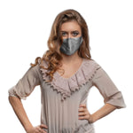 Pure Mulberry SILK Face Mask With Nose Wire - Silver - SilkSleek