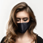 Pure Mulberry SILK Face Mask With Nose Wire - Black - SilkSleek