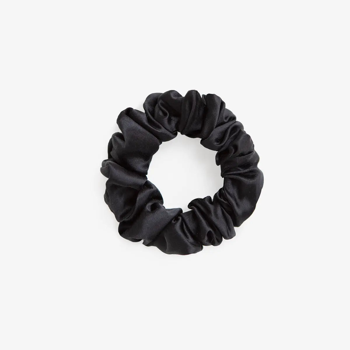 Black Silk Scrunchie - Large - SilkSleek