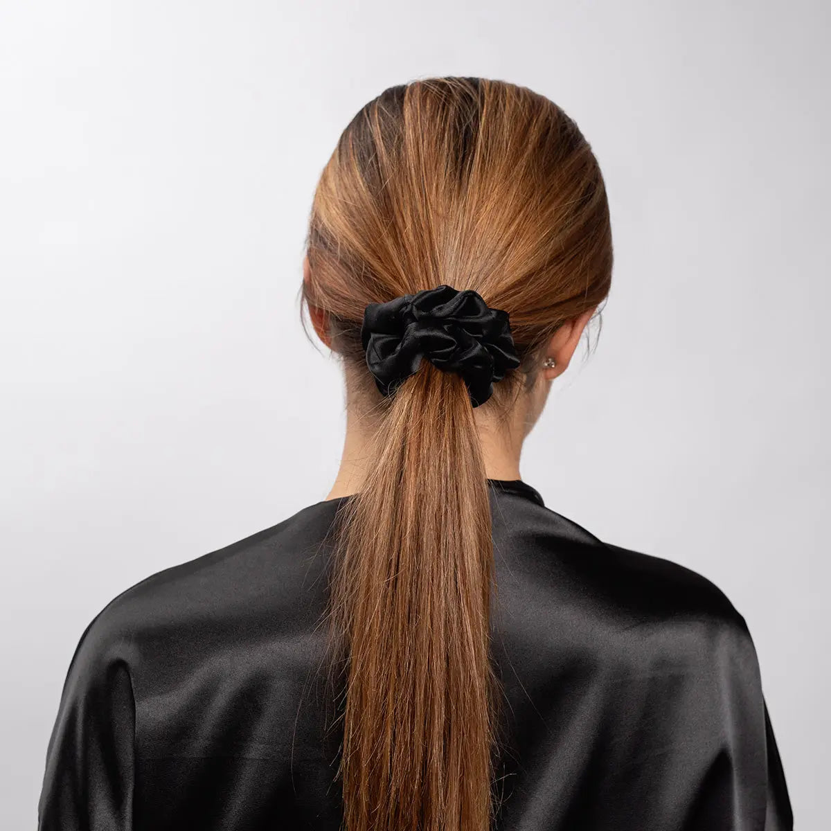 Black Silk Scrunchie 