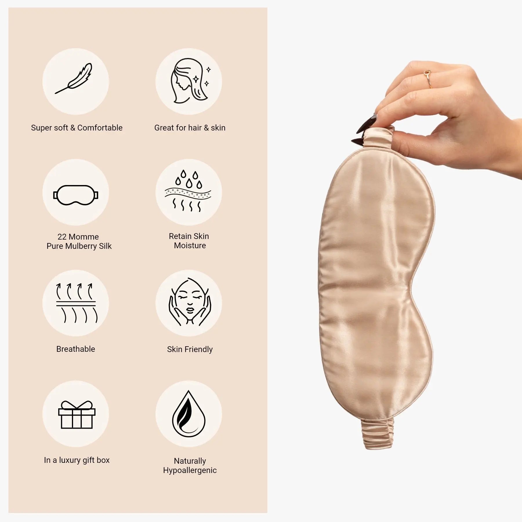 Champagne Silk Sleep Mask