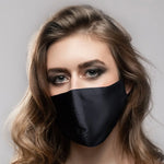 Pure Mulberry SILK Face Mask With Nose Wire - Black - SilkSleek