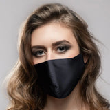 Pure Mulberry SILK Face Mask With Nose Wire - Black - SilkSleek