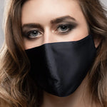 Pure Mulberry SILK Face Mask With Nose Wire - Black - SilkSleek