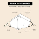 Pure Mulberry SILK Face Mask With Nose Wire -  Navy Blue - SilkSleek