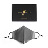 Pure Mulberry SILK Face Mask With Nose Wire - Silver - SilkSleek