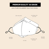 Pure Mulberry SILK Face Mask With Nose Wire - Silver - SilkSleek