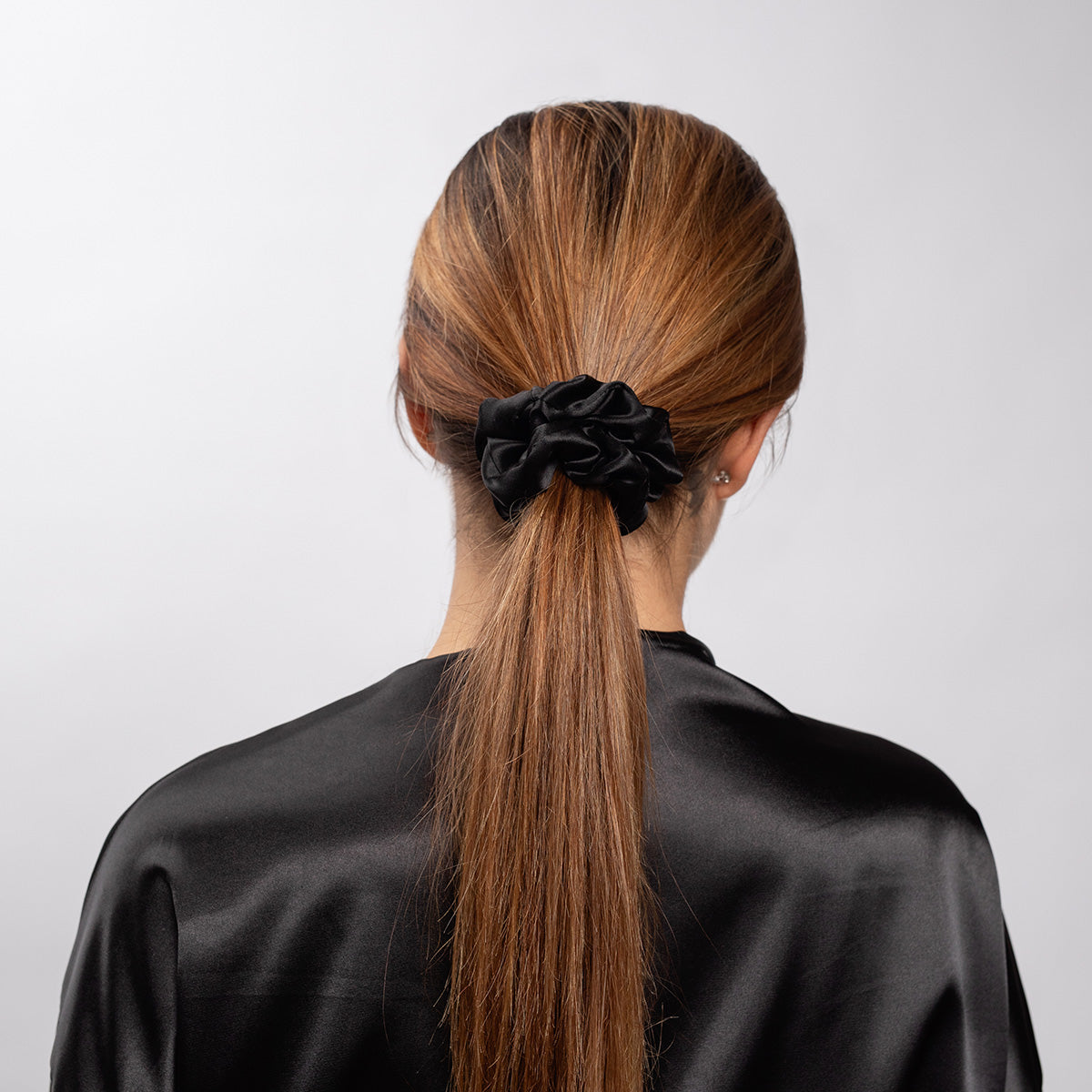 Black Silk Scrunchie 