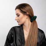 Emerald Silk Scrunchie 